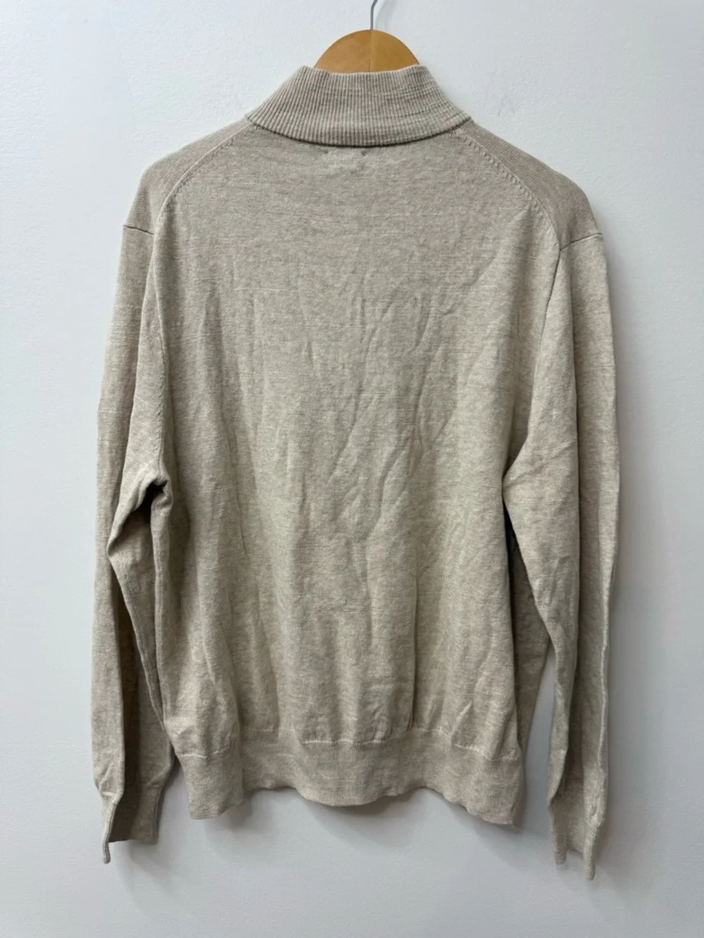 J.Crew 100% Cotton Quarter-Zip Sweater Heather Oatmeal Size XL ( Summer/Spring)